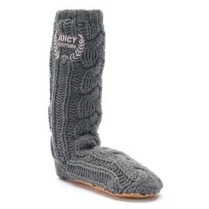 Juicy Couture Gray Cable Knit Boots